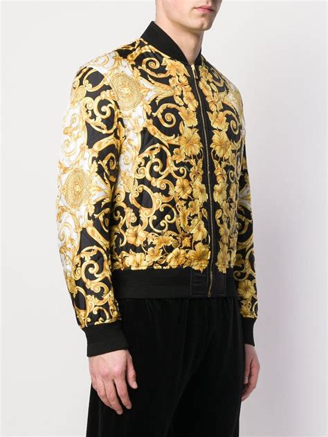 versace baroque print bomber jacket|Versace bomber jacket women's.